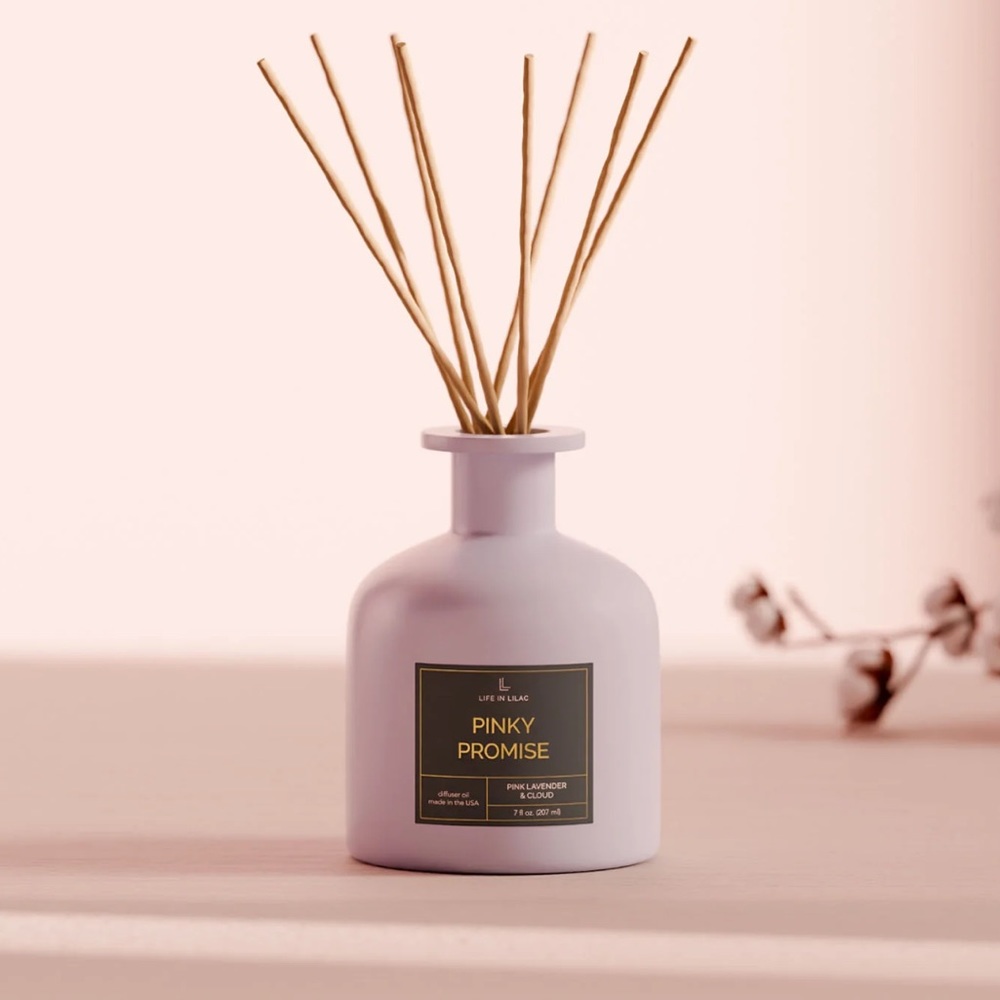 Life in lilac reed diffuser. Pinky promise scent